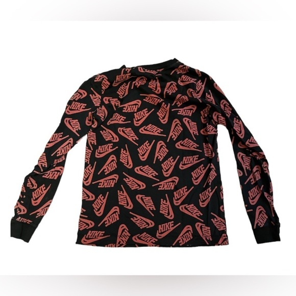 Nike boys The Nike Tee size L red and black logo long sleeve pullover t-shirt - Picture 2 of 4